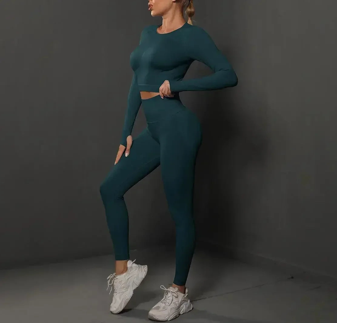 MIML Women's Seamless Yoga Set Two-Piece Fitness Suit