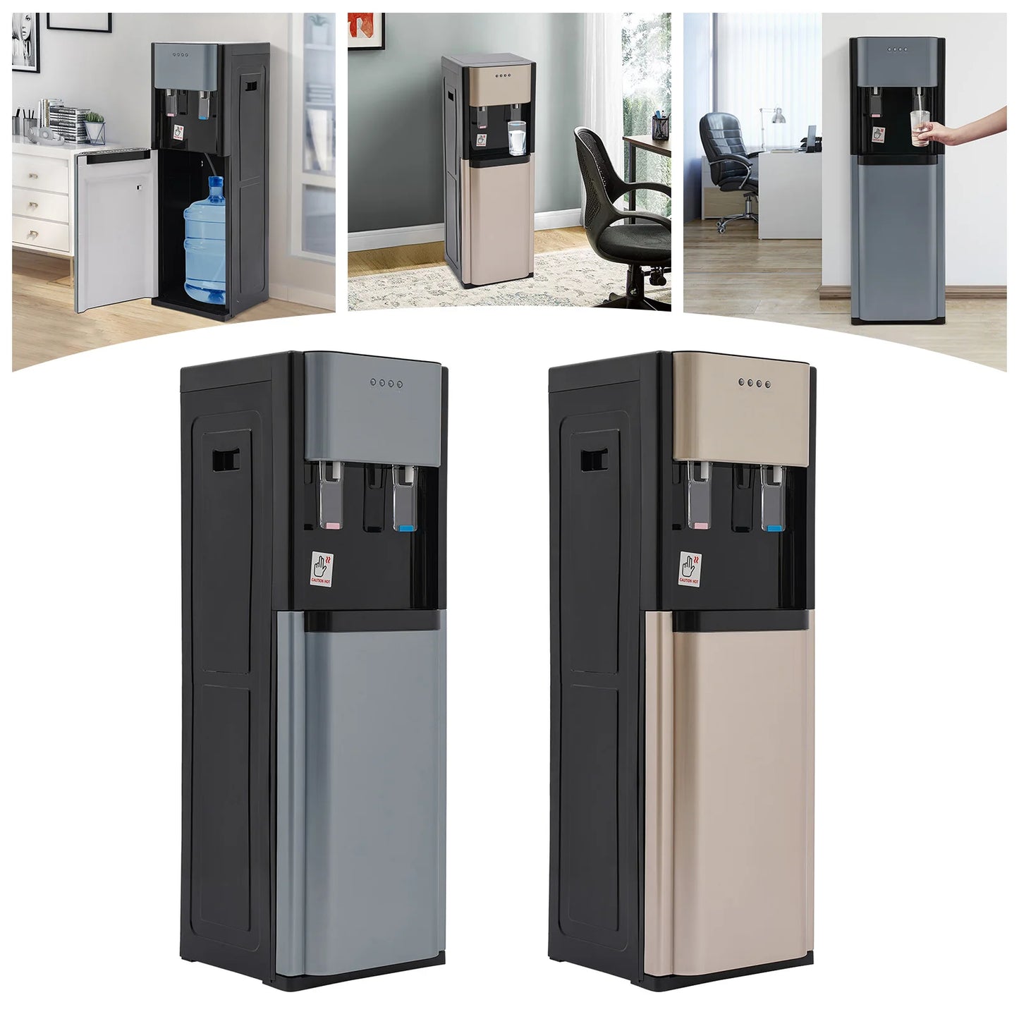 Bottom Loading Water Dispenser 304 Stainless Steel Hot Cold Cooler