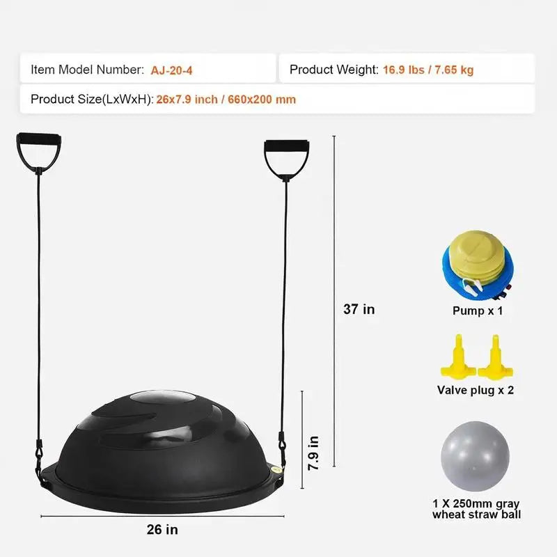 1500lb Capacity Stability Balance Trainer With Bands And Pump