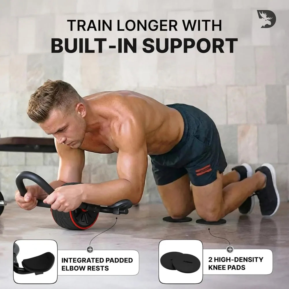 DMoose Ab Roller Wheel With Elbow Support And Knee Pads