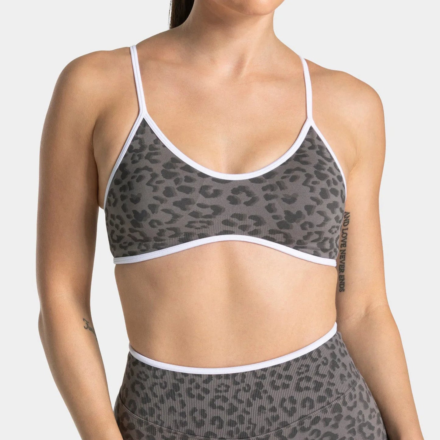 Everwanted Leopard Print Yoga Set Racerback Sports Bra High Waisted Leggings