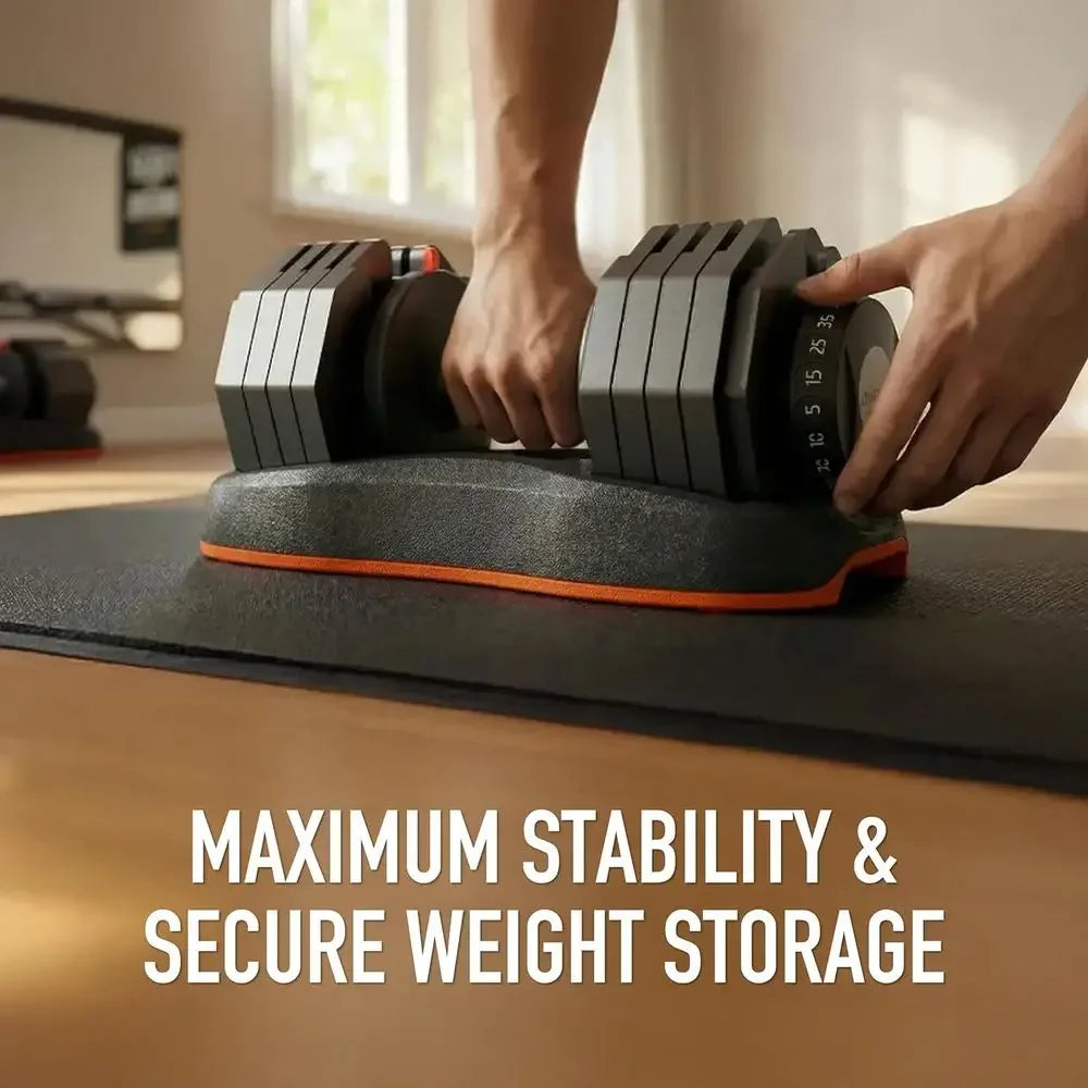 Adjustable Dumbbell Set With Dual Safety Locks And Secure Grips