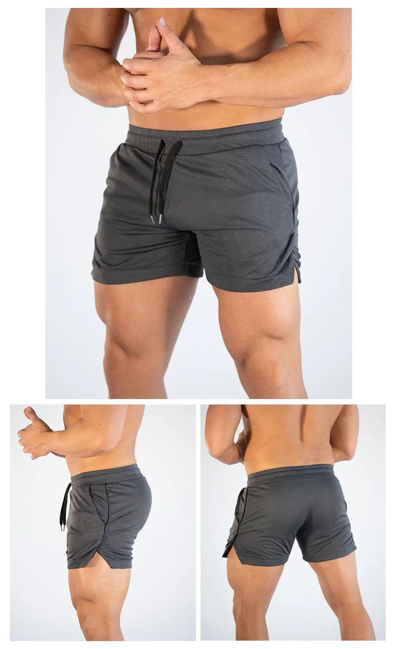 Casual Men Summer Fitness Shorts With Elastic Waist And Pockets