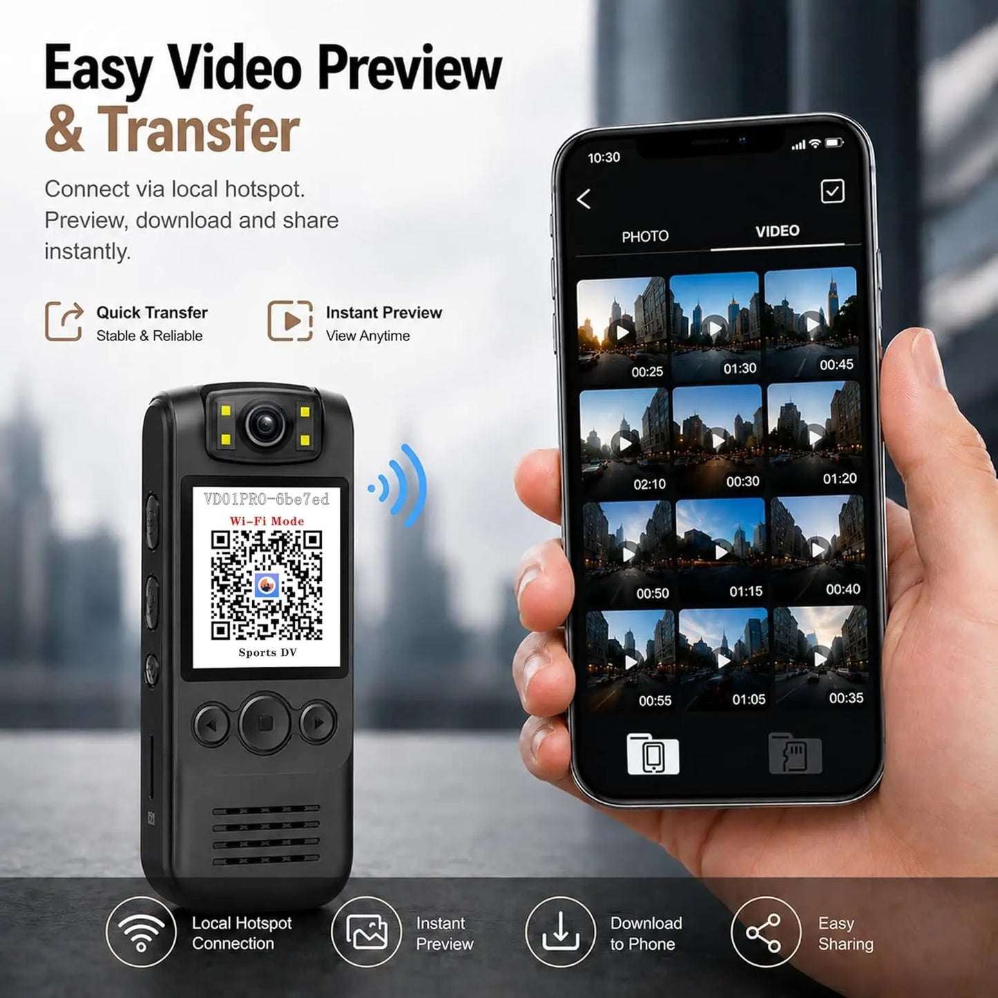 Wearable Mini Body Camera With 128GB Storage And Magnetic Clip Hands Free POV