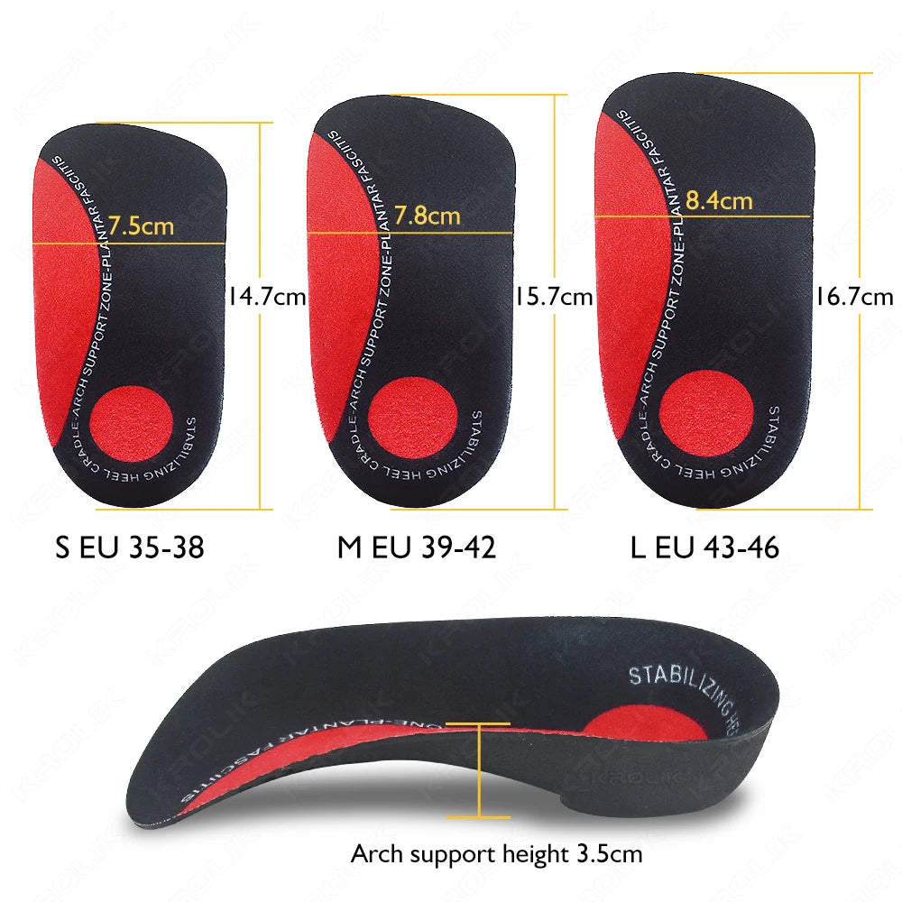 Severe Flat Foot Arch Support Insoles For Men Women Orthotic