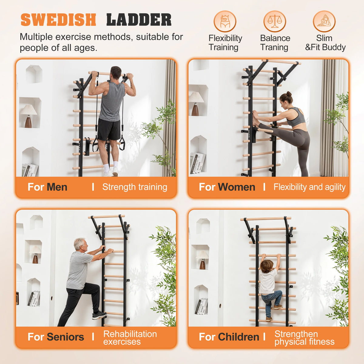 Wall Mounted Steel Gymnastics Bars With Pull Up Station