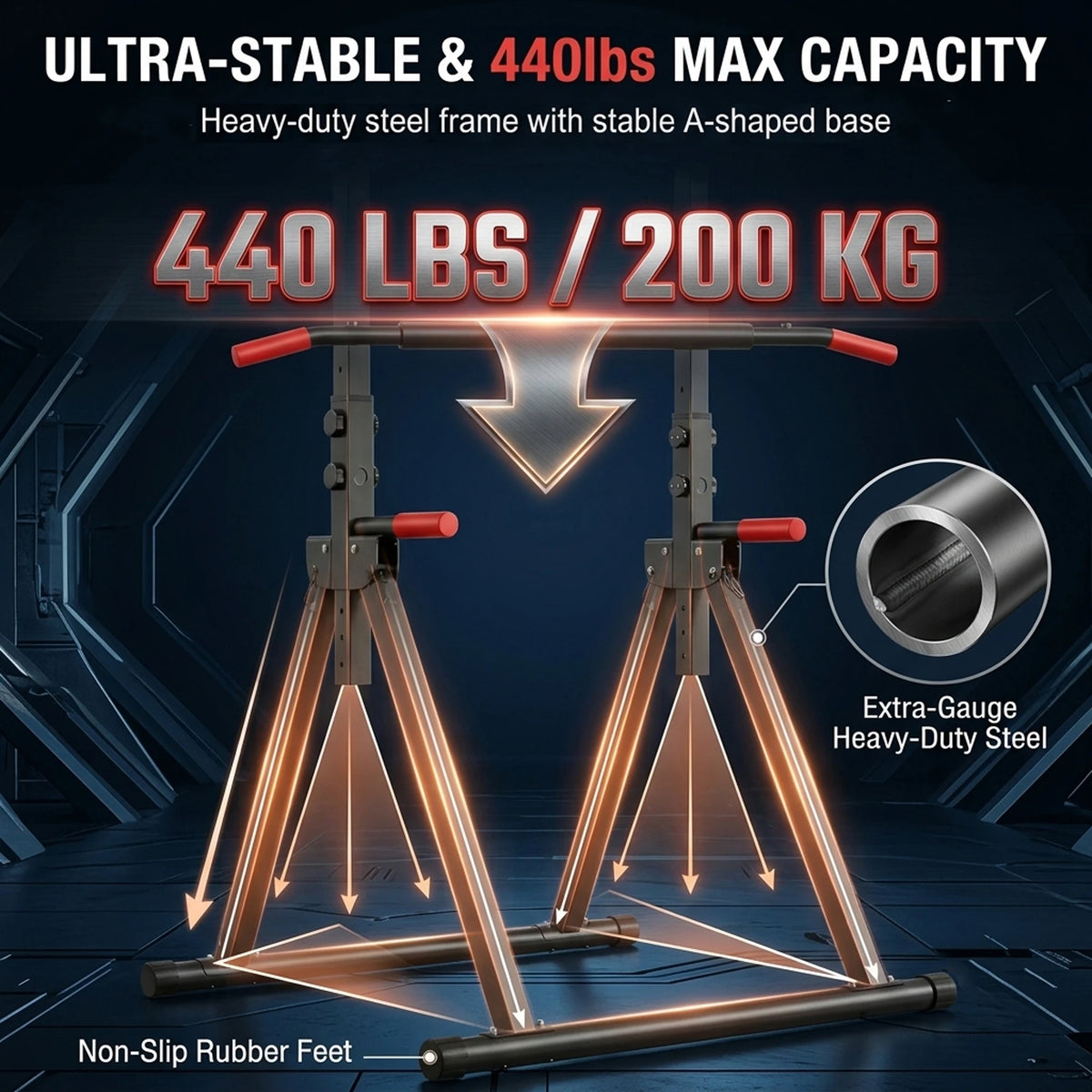 Foldable Multifunctional Power Tower With Adjustable Dip Station