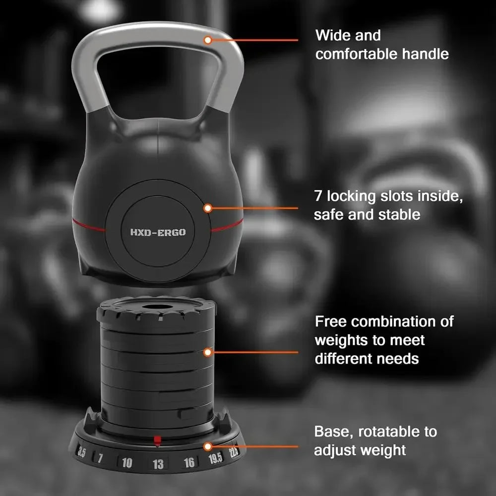 Ergonomic Adjustable Kettlebell Set For Home Strength Training Exercises