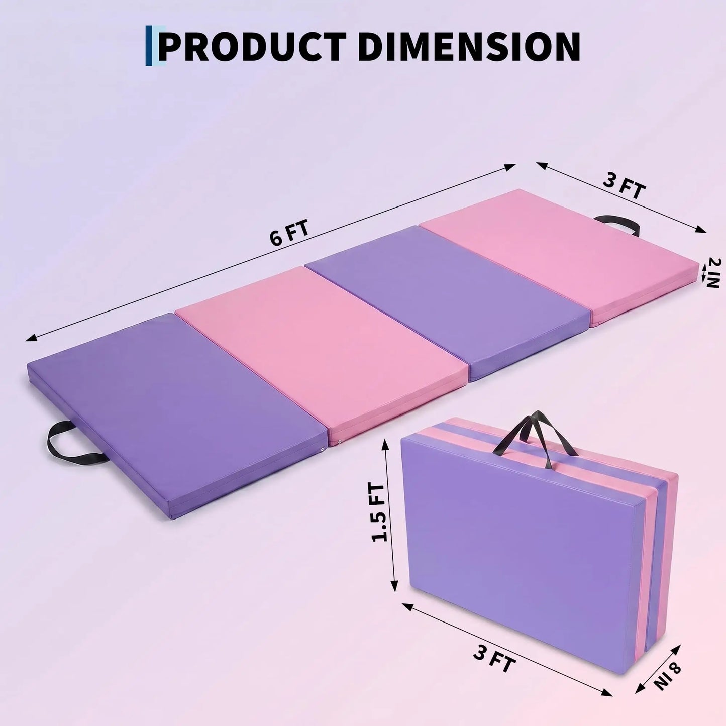 HiMISS Foldable Gymnastics Mat For Home Gym Yoga And Training
