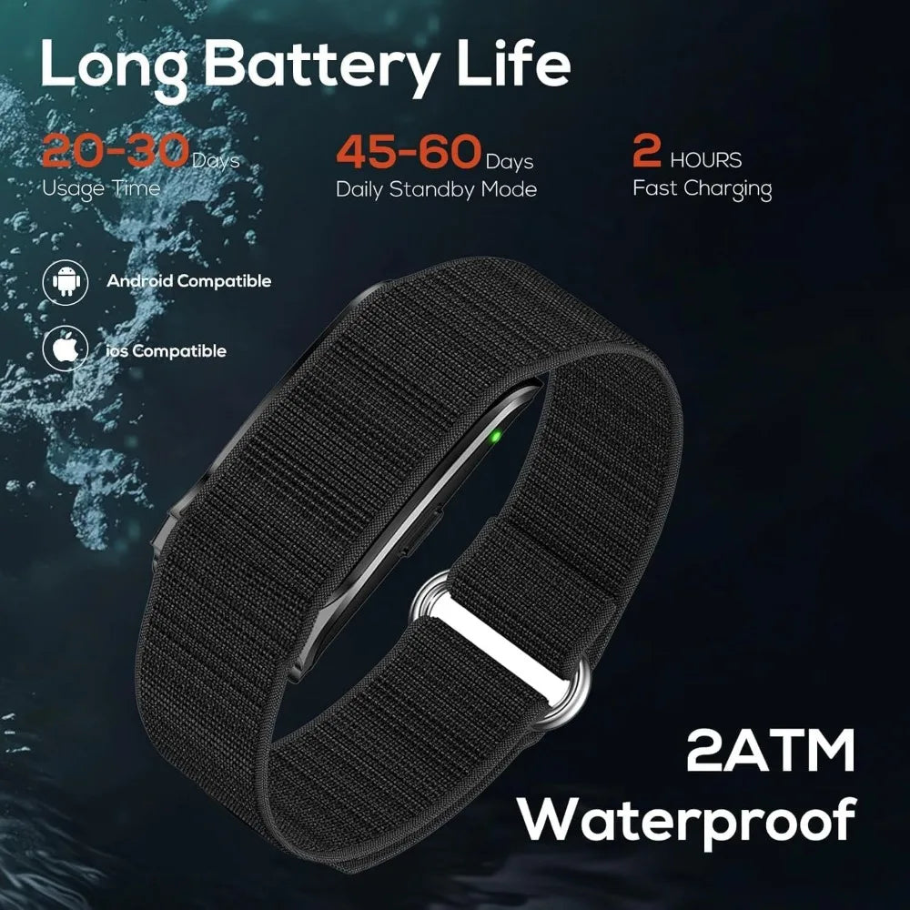 Activity Tracker Bracelet: SpO2, HR, BP, Sleep, Stress, Water-Resistant, Multi-Sport, Wearable Fitness Tracker w/ App