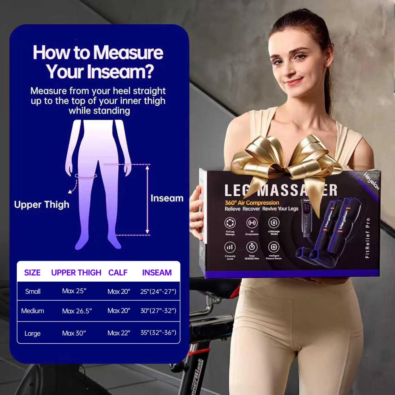 Heyelax Leg Compression Massager for Circulation and Pain Relief