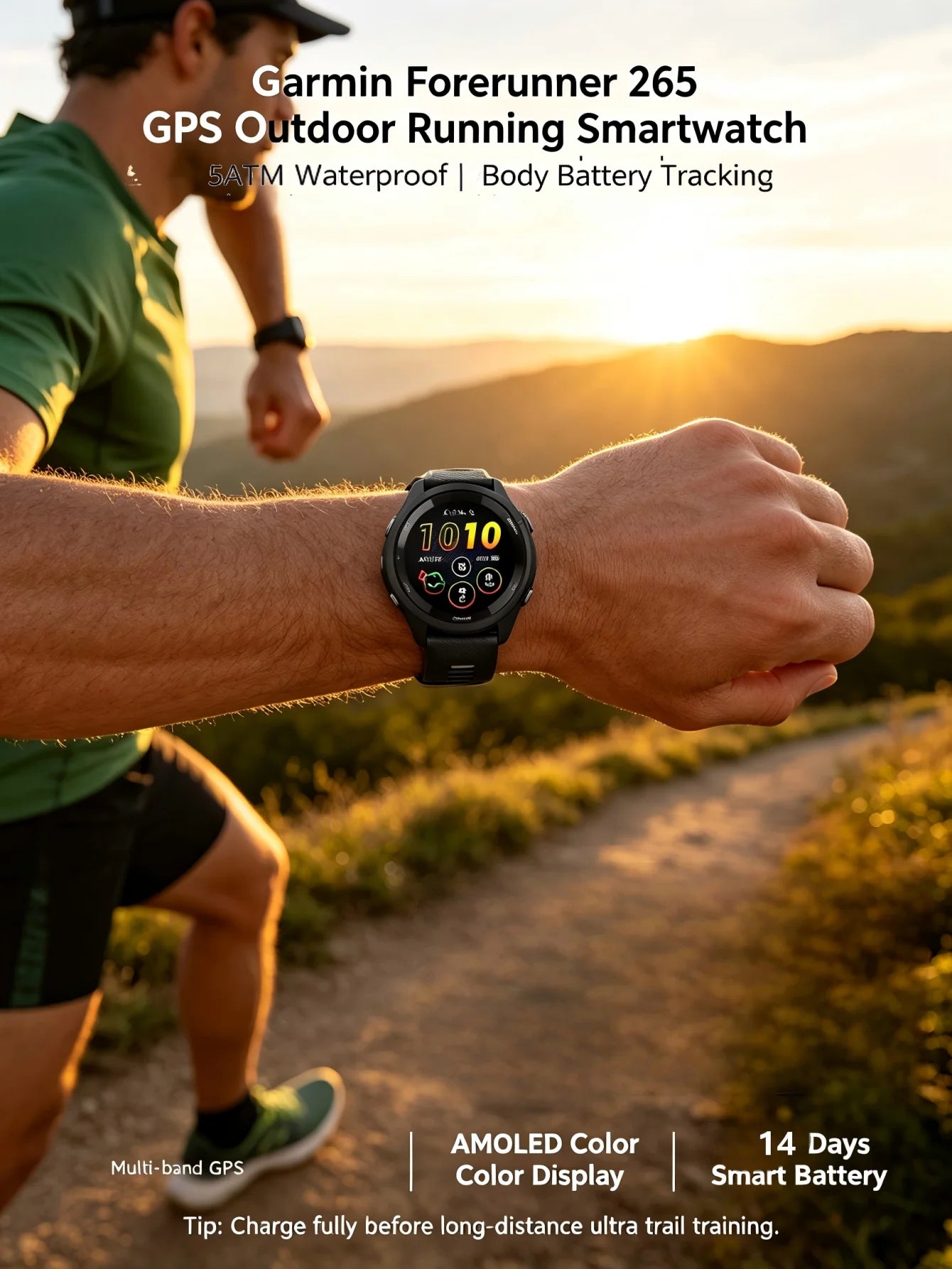 Garmin Forerunner 265 GPS Running Smartwatch With Health Tracking