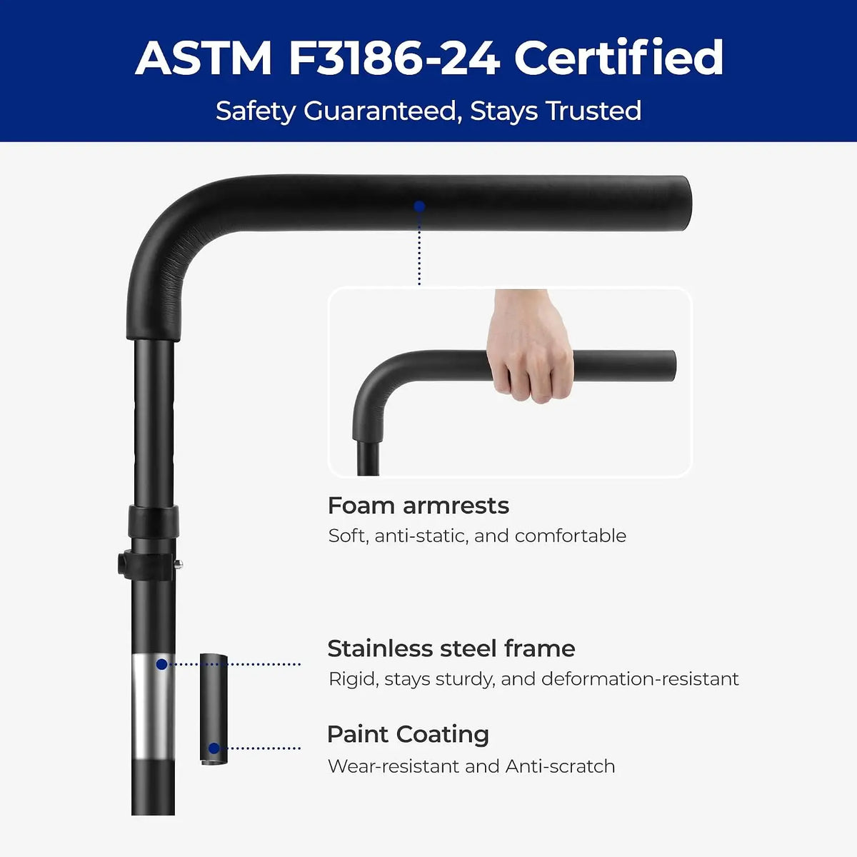 Metal Stand Assist Rail For Couch And Chair Mobility Aid