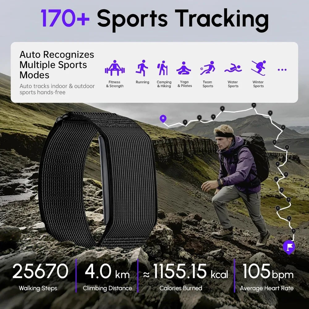 Fitness Bracelet Health Tracker With Heart Rate Sleep Monitoring Waterproof