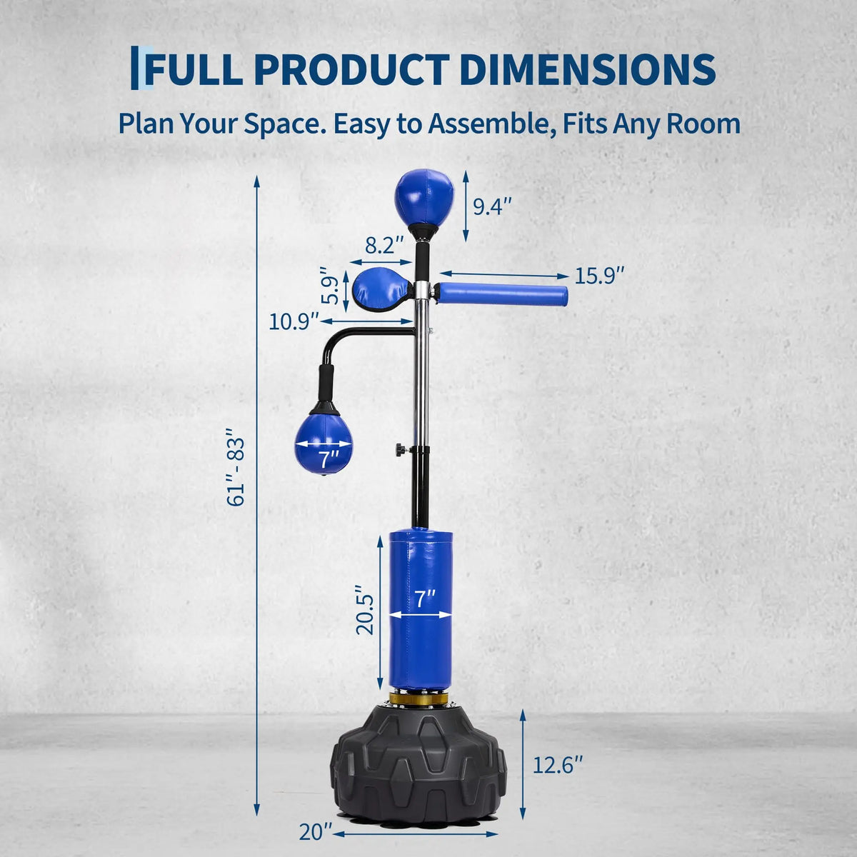 Freestanding Boxing Trainer With Swivel Bar And Speed Balls