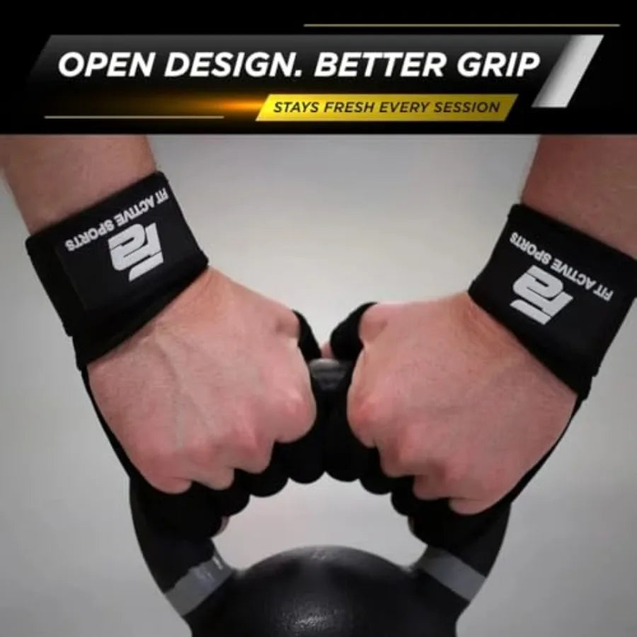 Ventilated Weight Lifting Gloves With Built In Wrist Wraps