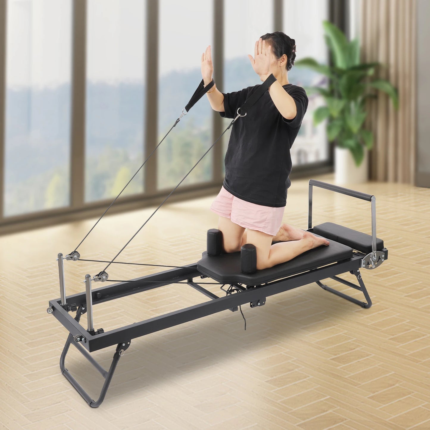 Foldable Pilates Reformer Machine For Home And Studio Use