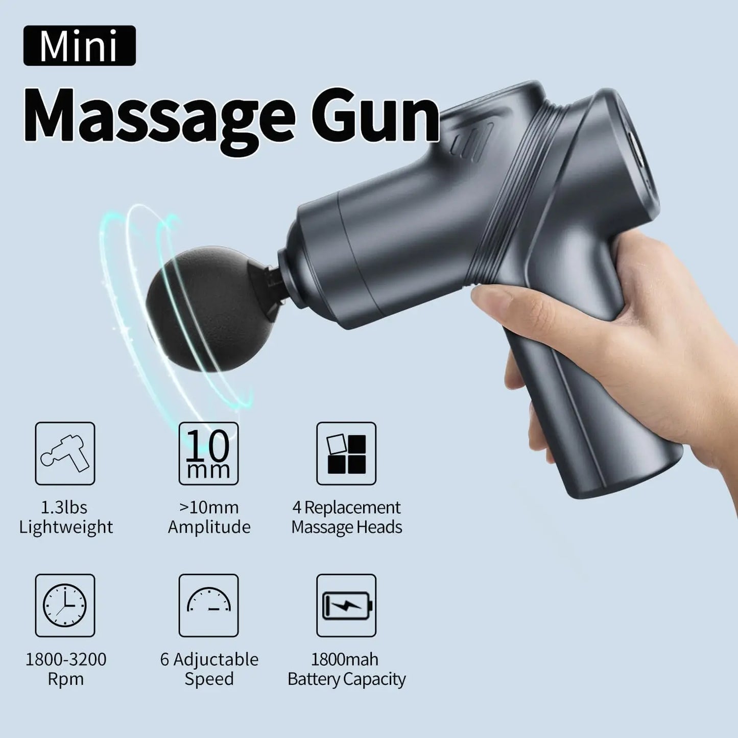 LEERCON Mini Muscle Massage Gun Deep Tissue With Four Heads