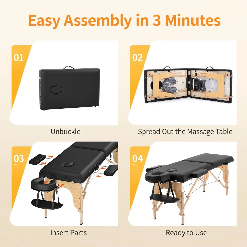 XMSJ Portable Folding Massage Table for Spa and Lash Treatments