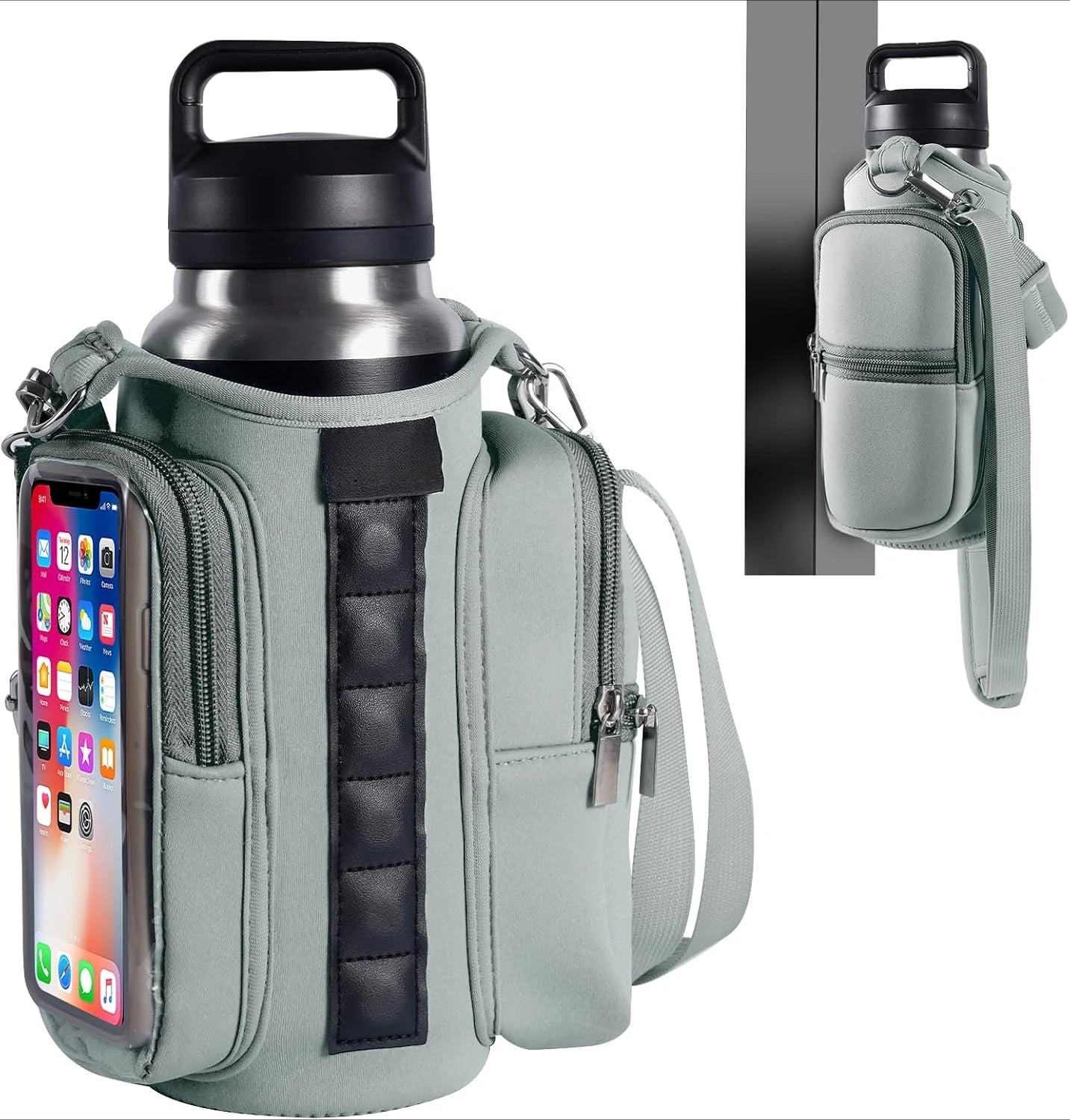Lightweight Magnetic Water Bottle Sling Crossbody Bag With Adjustable Strap