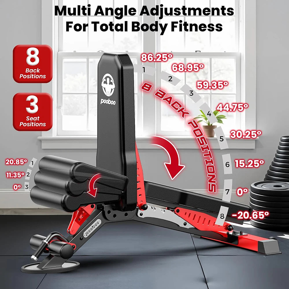Pooboo Power Cage Smith Machine With Cable Crossover System