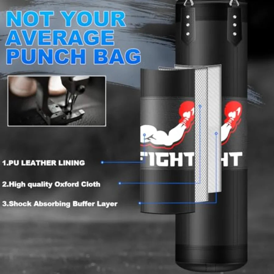 Punching Bag Set 4Ft With 12oz Gloves For MMA Kickboxing
