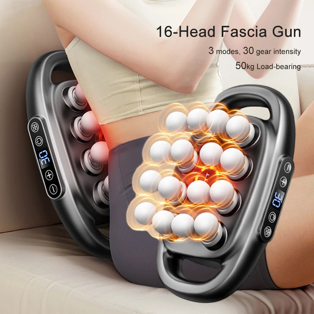 Foreverlily 16 Head Fascia Gun High Frequency Massage Massager