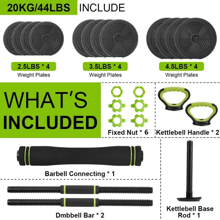 TWISTER.CK Adjustable Dumbbells 44/66/88 Lbs 4in1 Home Gym