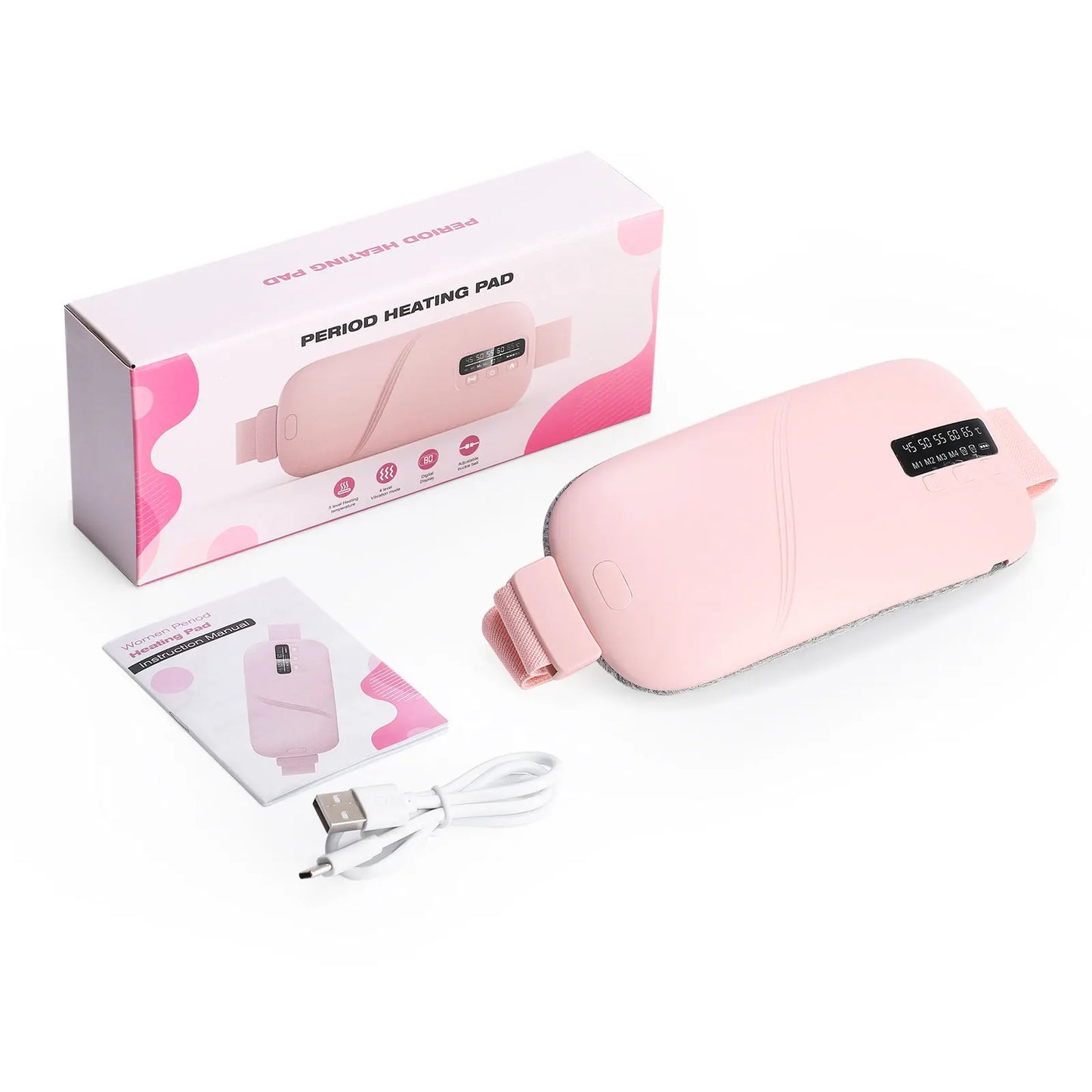 Pastsky Electric Heating Vibration Waist Massage Belt For Period Cramps