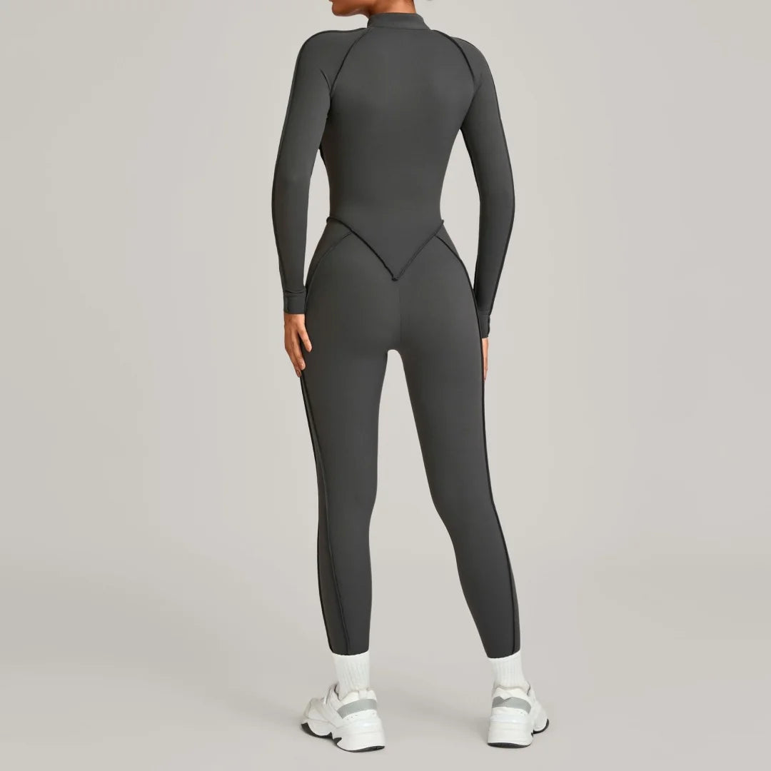 NANLUAN Women's Yoga Jumpsuit Half Zip Bodysuit for Workout
