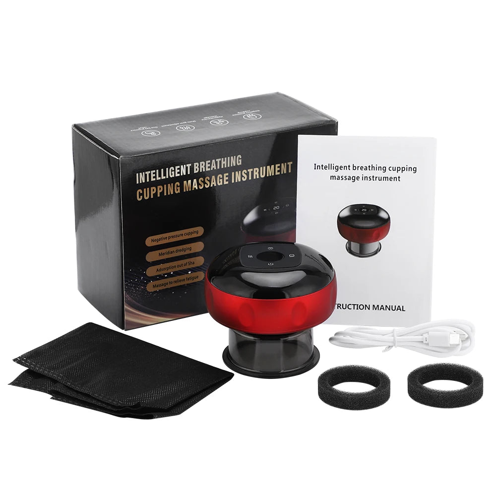 Intelligent Vacuum Cupping Massager With 12 Gear Heating And LCD Display