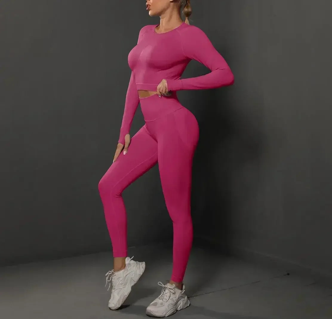 MIML Women's Seamless Yoga Set Two-Piece Fitness Suit