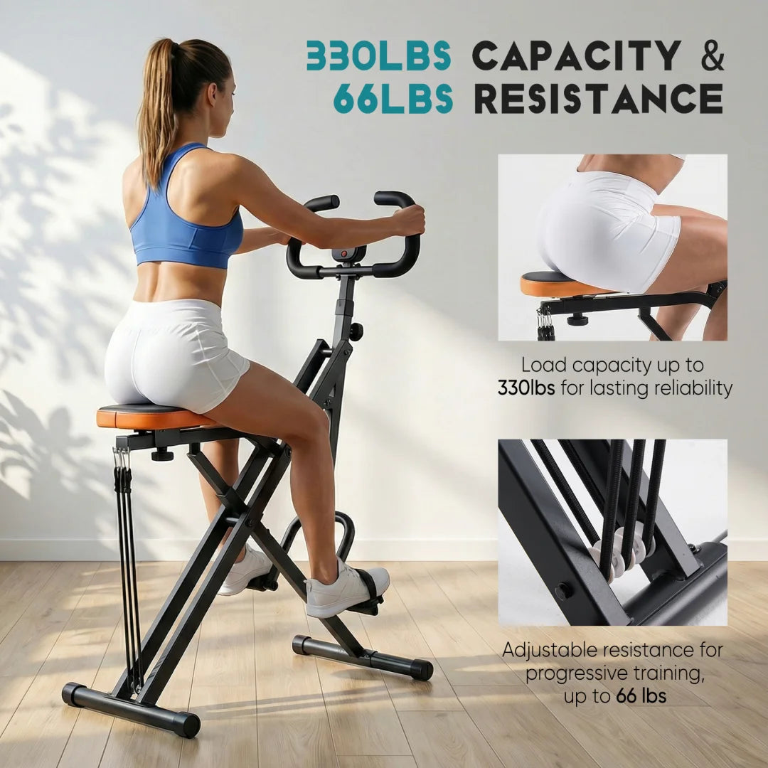 Foldable Squat Machine Adjustable Resistance Lower Body Strength Training Gear