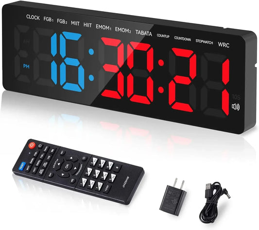 SeeSii Gym Timer LED Display Wall Clock For Interval Workouts