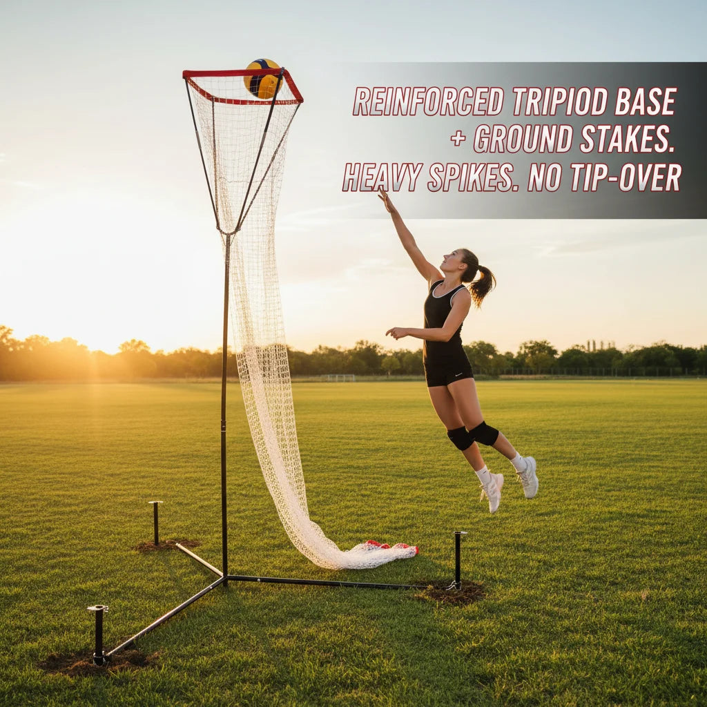Adjustable Portable Volleyball Training Net Frame With Flexible Angles