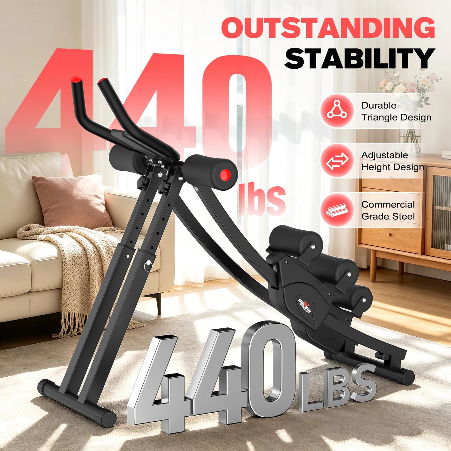Dual Split Track Ab Machine With Foldable Core Trainer