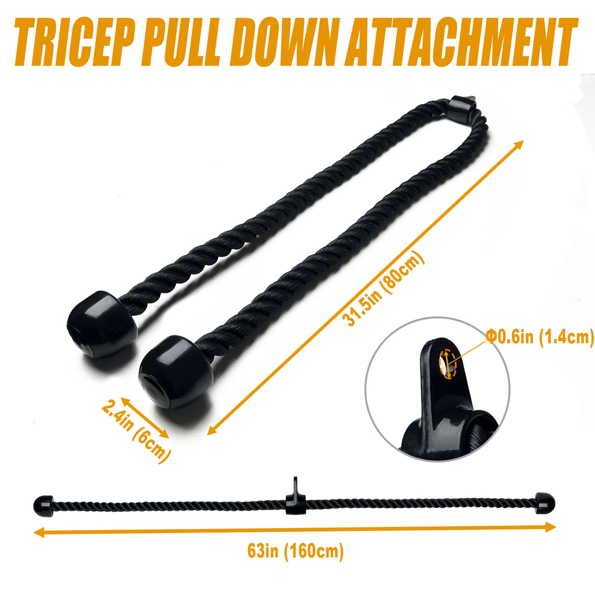 MARSAFIT Tricep Rope Cable Machine Attachment For Strength Training