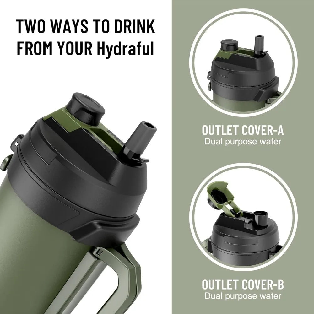 Triple Wall Vacuum Insulated Stainless Steel Water Bottle Keeps Cold 48 Hours