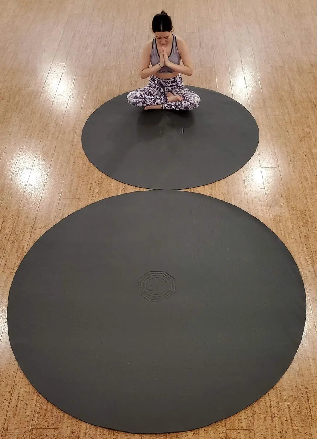 YTYIN Round Yoga Mat Meditation Tai Chi Yin Yang Design