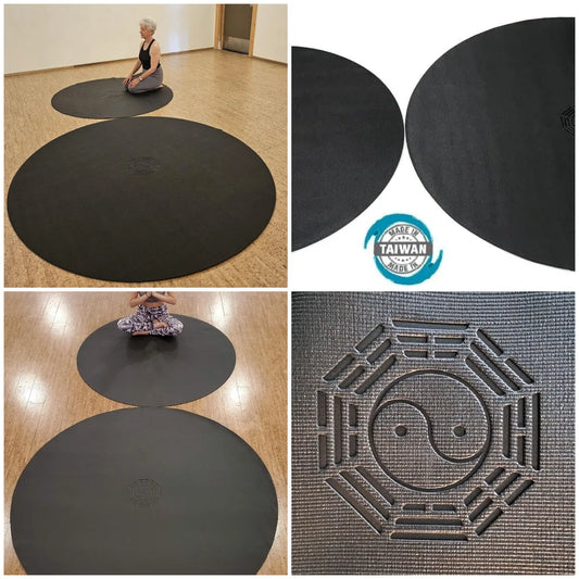 YTYIN Round Yoga Mat Meditation Tai Chi Yin Yang Design