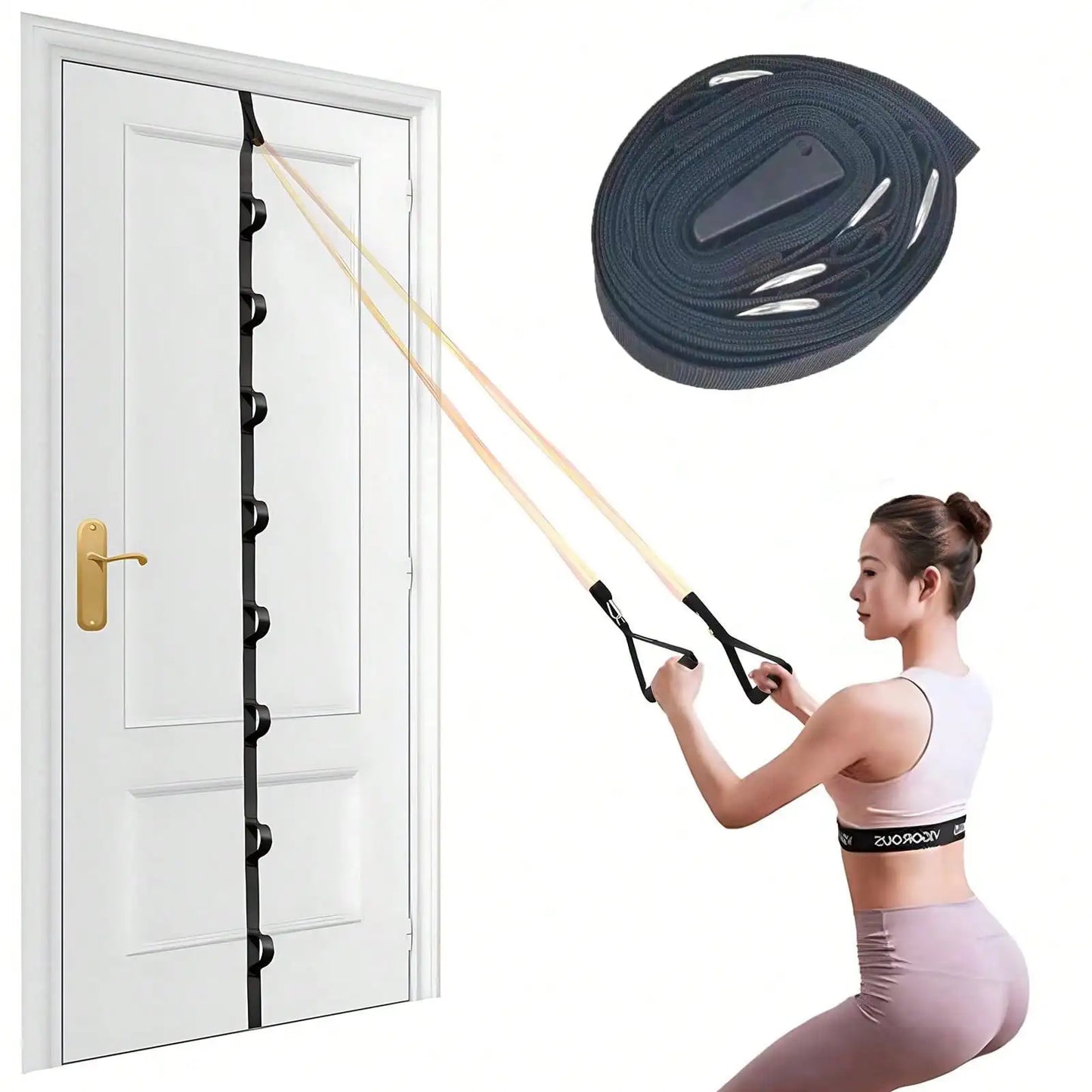 Door Resistance Band No Drilling Required Home Gym Fitness Accessory