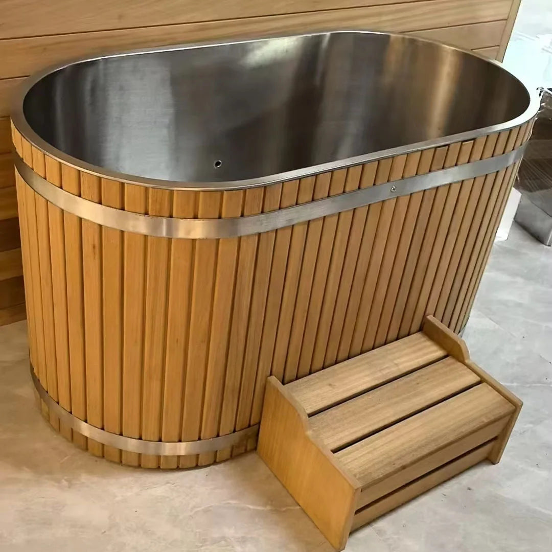 Luxury Natural Cedar Ice Bath Cold Plunge Spa Tub Home