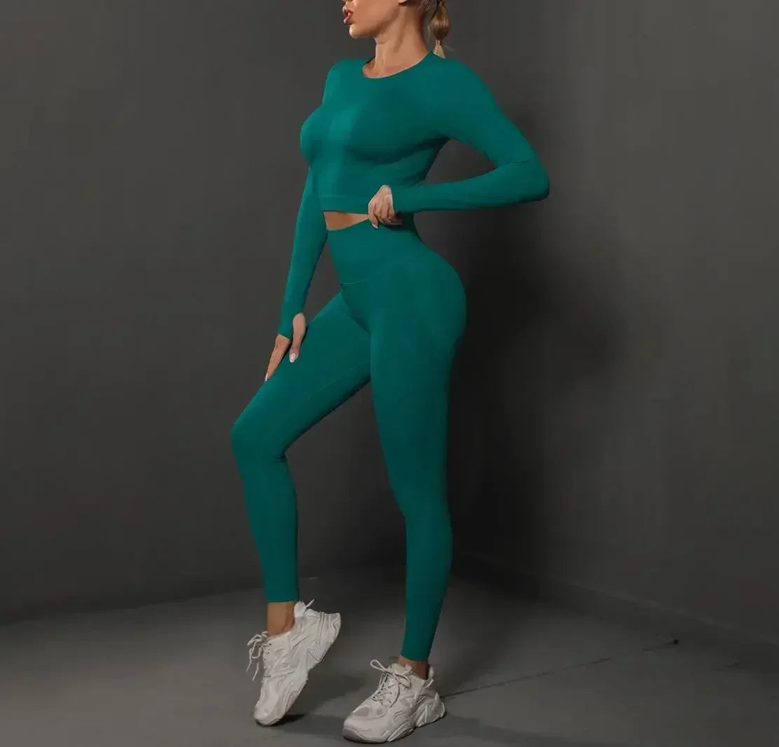MIML Women's Seamless Yoga Set Two-Piece Fitness Suit