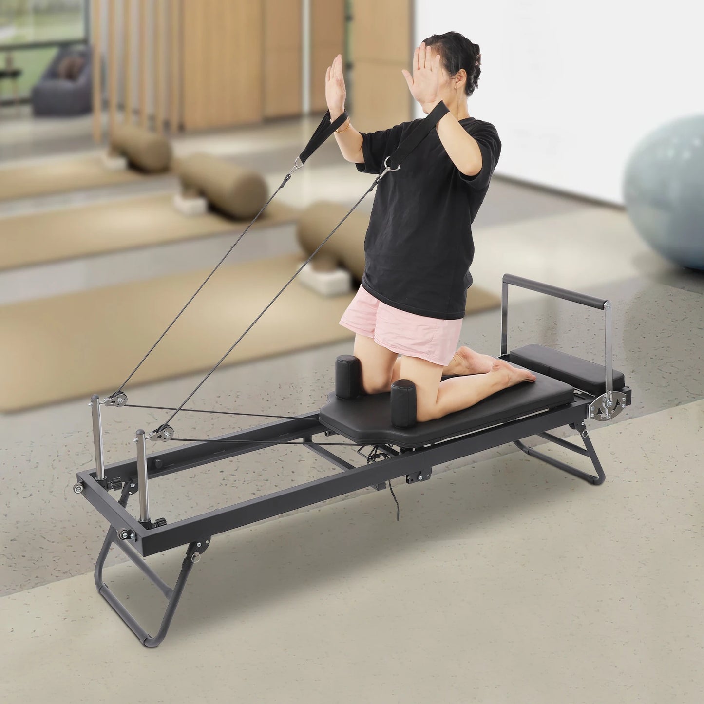 Foldable Pilates Reformer Machine For Home And Studio Use