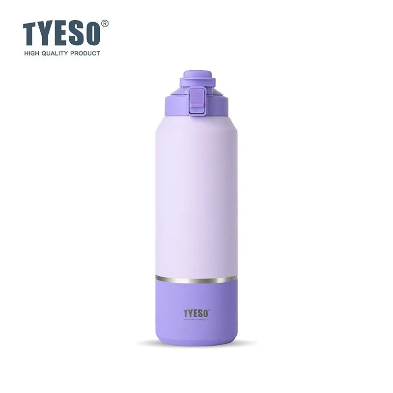 TYESO Insulated Water Bottle With Handle And Leakproof Lid