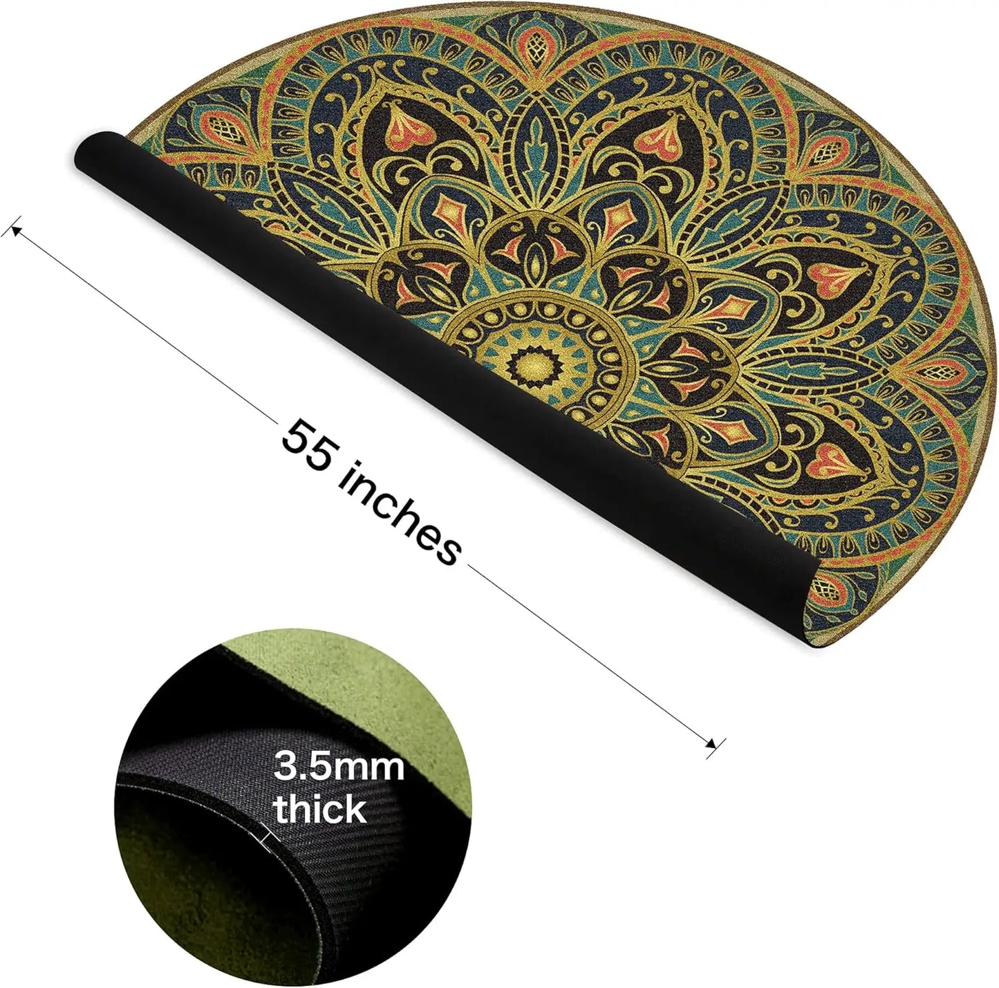 YTYIN Premium Round Yoga Mat Non Slip Extra Thick For Exercise