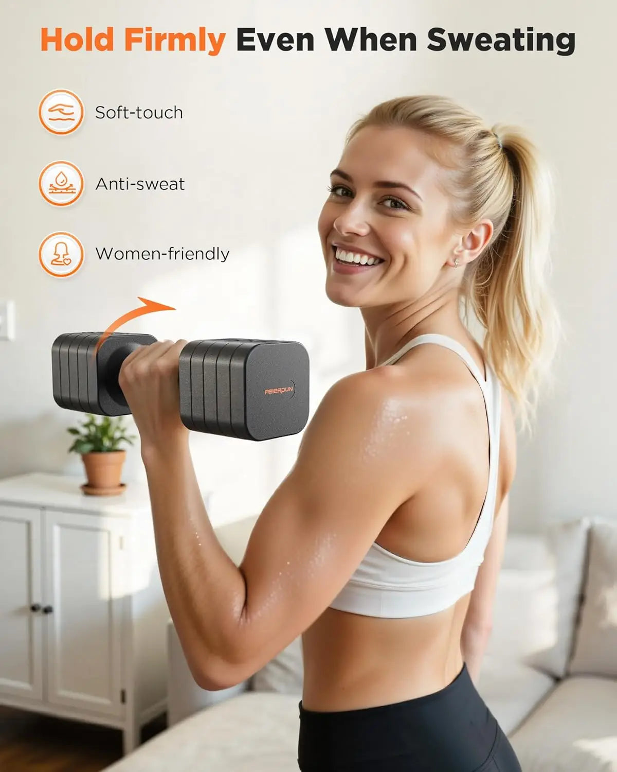 FED Fitness FEIERDUN 5-In-1 Adjustable Dumbbells Set Of 2