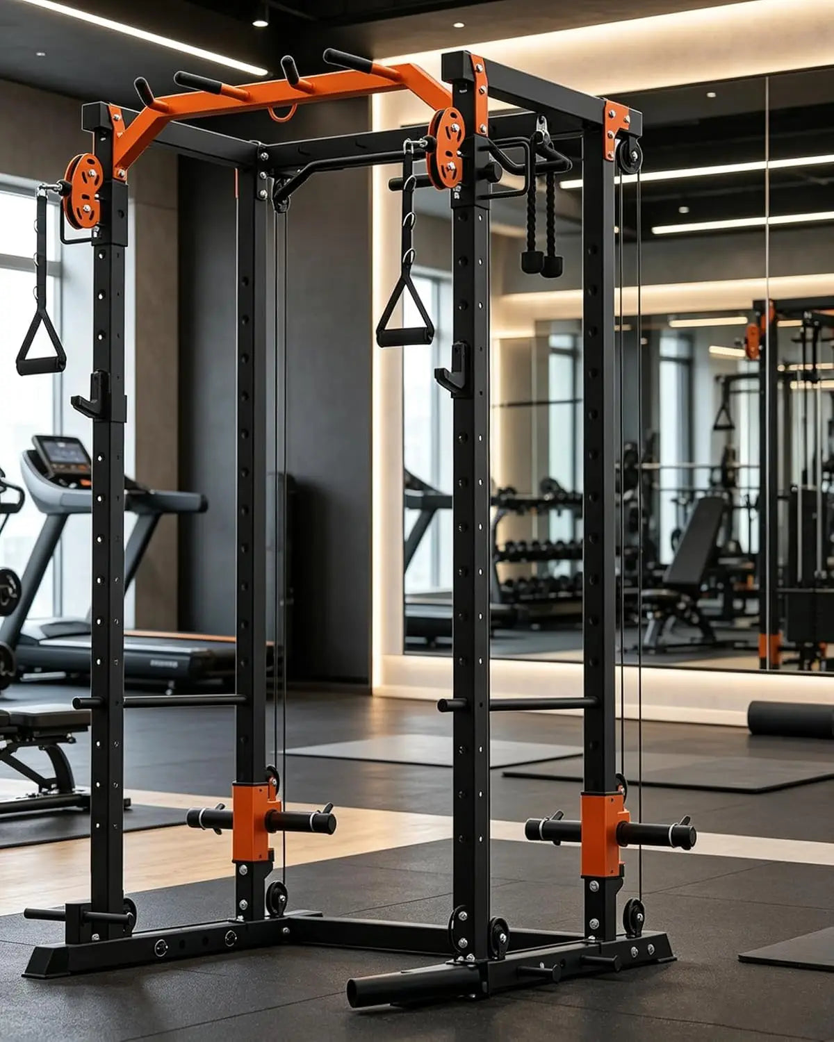 TACLEEKII Power Rack Cable Crossover Home Gym Strength Trainer