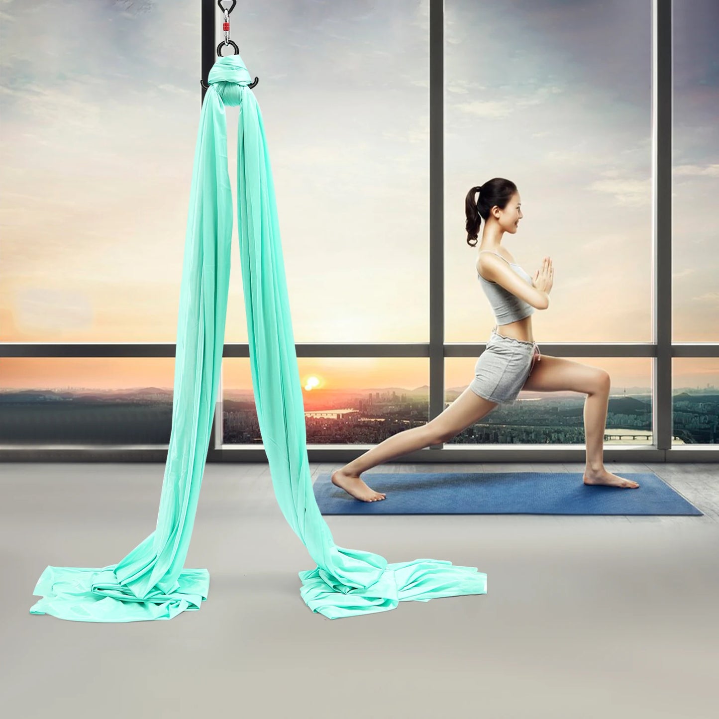 Aerial Yoga Hammock And Silk Ribbon For Dance Pilates Training