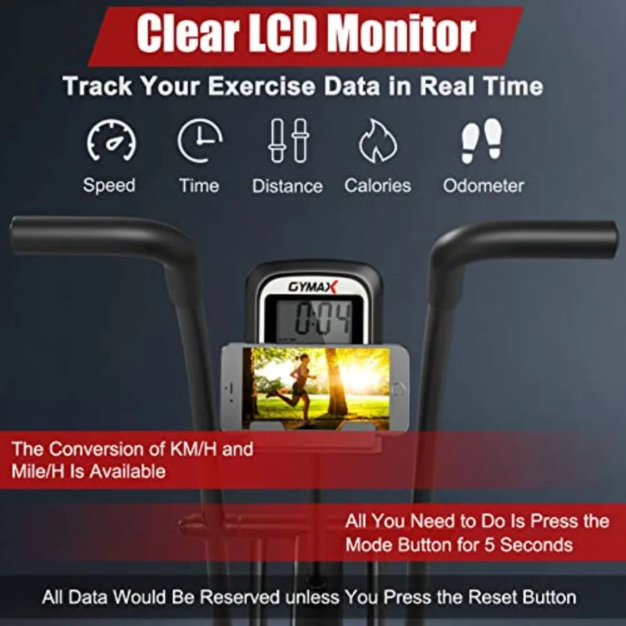 Upright Exercise Bike With Phone Holder For Home Gym Cardio
